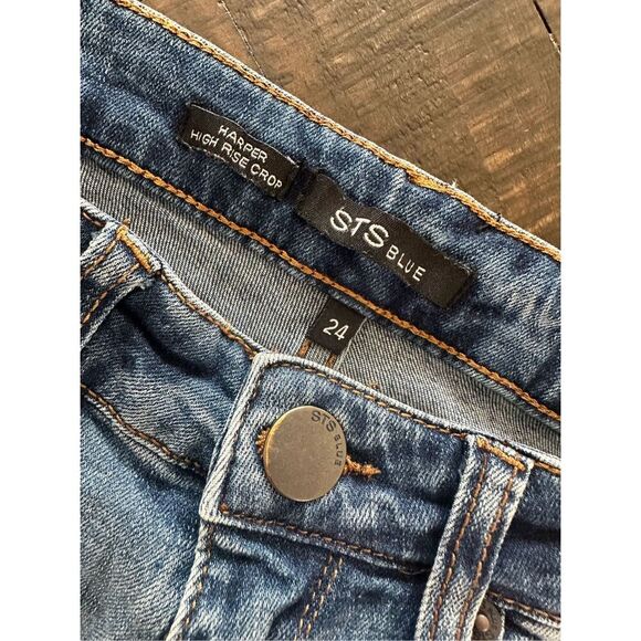 STS Harper Blue Distressed High Rise Skinny Jeans Size 24 - Picture 3 of 5